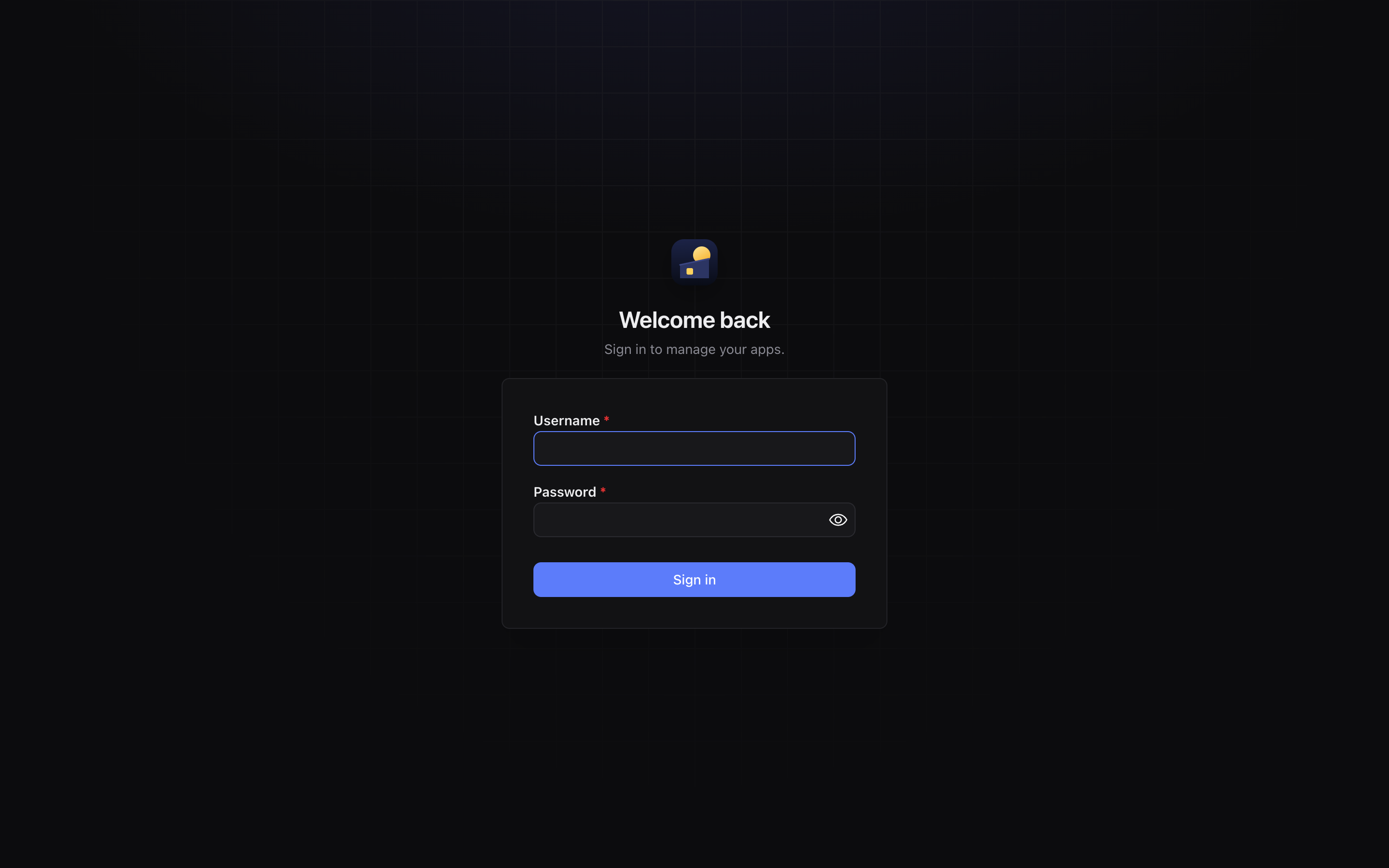 Login page